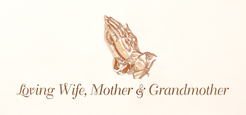 Praying Hands Faux Bronze Rosetan WIFE MOTHER GRANDMOTHER PROOF